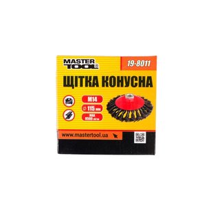 Щетка конусная MASTERTOOL из плетеной проволоки 115 мм М14 19-8011