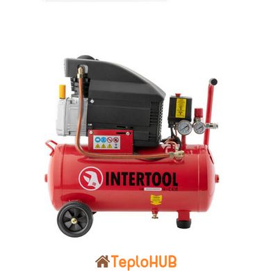 Компресор 24 л, 1500 Вт, 220 В, 8 атм, 206 л/хв. INTERTOOL PT-0010