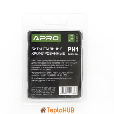 Бита РH1*25мм хром (10шт/уп) APRO (309103)