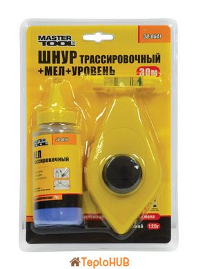 Набор трассировочный MASTERTOOL -шнур 30м/мел/уровень 30-0641