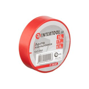 Стрічка ізоляційна, 17 мм * 10 м * 0.15 мм, червона INTERTOOL IT-0030