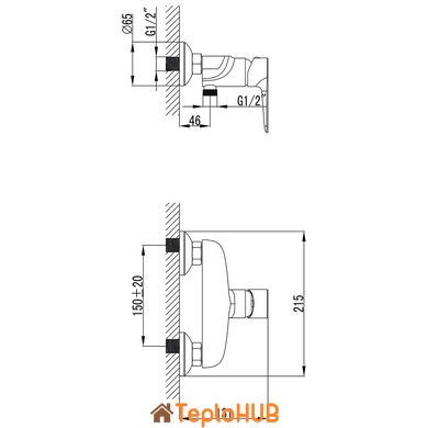 Смеситель GARDA Ø35 для душа CORSO 9605303 (BC-1D121W)