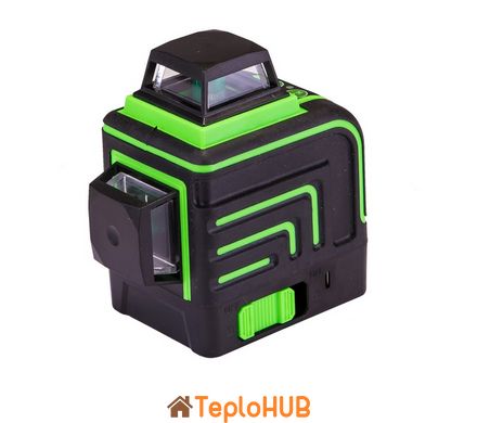 Рівень лазерний MASTERTOOL 10м ±0,2мм/м 3 гол H/V/H+V H360°/2*V360°±3°GREEN/510нм клас II IP54 Li-ion/АА*3 сумка 30-1913