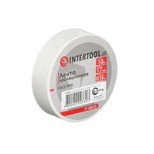 Лента изоляционная, 17 мм * 10 м * 0.15 мм, белая INTERTOOL IT-0033