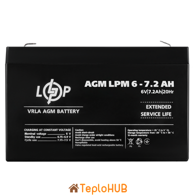 Акумулятор AGM Logic Power LPM 6V - 7.2 Ah (LP3859)