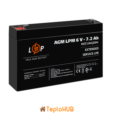 Акумулятор AGM Logic Power LPM 6V - 7.2 Ah (LP3859)