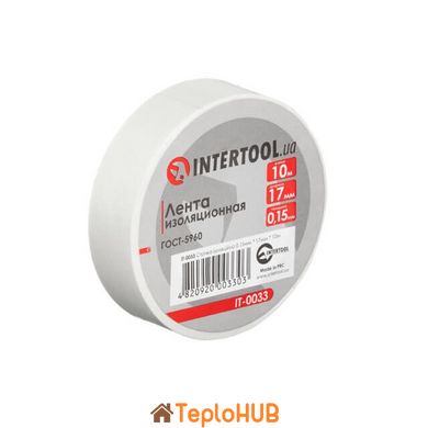 Лента изоляционная, 17 мм * 10 м * 0.15 мм, белая INTERTOOL IT-0033