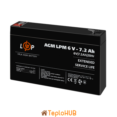 Акумулятор AGM Logic Power LPM 6V - 7.2 Ah (LP3859)