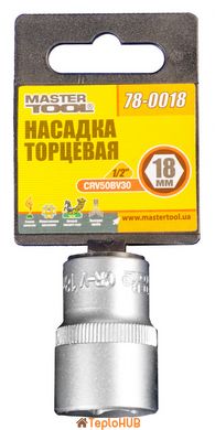 Насадка торцева 6-гранна MASTERTOOL 1/2" 18 мм CRV 78-0018