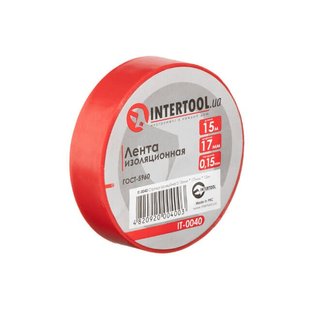 Лента изоляционная, 17 мм * 15 м * 0.15 мм, красная INTERTOOL IT-0040