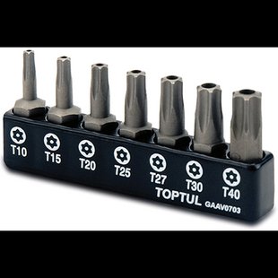 Набір біт TORX з отвором TOPTUL 1/4" 7ед. (T10-T40) GAAV0703