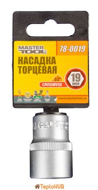 Насадка торцевая 6-гранная MASTERTOOL 1/2" 19 мм CRV 78-0019