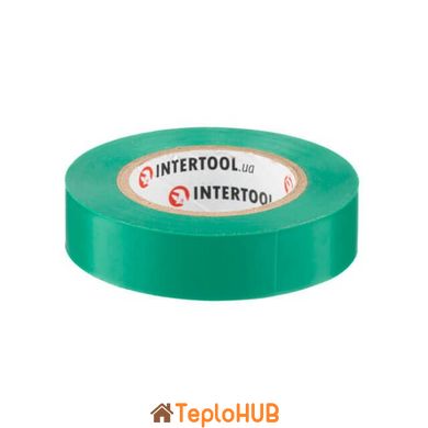 Стрічка ізоляційна, 17 мм * 15 м * 0.15 мм, зелена INTERTOOL IT-0041