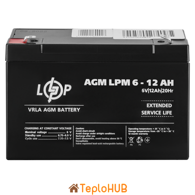 Акумулятор AGM Logic Power LPM 6V - 12 Ah (LP4159)