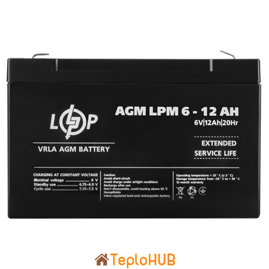 Акумулятор AGM Logic Power LPM 6V - 12 Ah (LP4159)