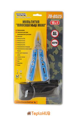 Мультитул MASTERTOOL "Плоскогубці MAXI" 15в1 алюмінієва рукоятка чохол 79-0525