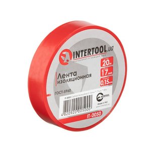 Лента изоляционная, 17 мм * 20 м * 0.15 мм, красная INTERTOOL IT-0050