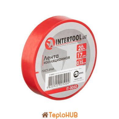 Лента изоляционная, 17 мм * 20 м * 0.15 мм, красная INTERTOOL IT-0050