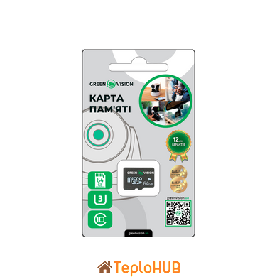 Карта пам'яті GreenVision microSDXC 64GB Class10 (без адаптера) (LP17921)