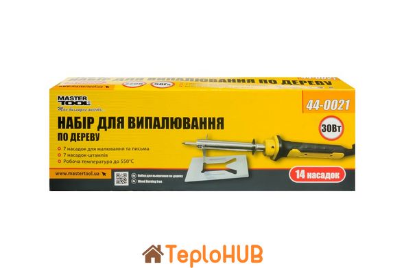 Набір для випалювання по дереву MASTERTOOL 30 Вт 220 V/50 Hz 14 насадок 44-0021