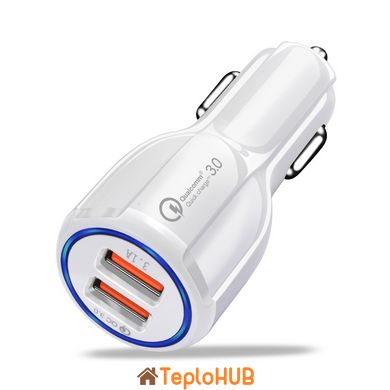 Автомобільний зарядний пристрій XoKo CQC-200 2USB, Qualcom 3.0, 6A White