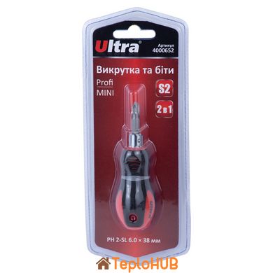 Отвертка 2в1 MINI PH 2-SL 6.0×38мм S2 Profi ULTRA (4000652)