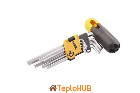 Ключі TORX з утримувачем MASTERTOOL CrV Т10/Т50 90/227 мм набір 9 шт 75-0962