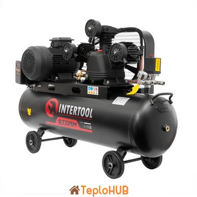 Компресор 100 л, 4 кВт, 380 В, 10 aтм, 600 л/хв., 3 циліндри STORM INTERTOOL PT-0036