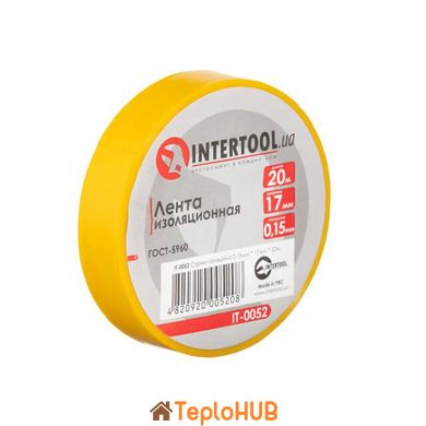 Лента изоляционная 0.15мм*17мм*20м желтая INTERTOOL IT-0052