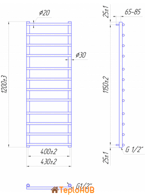 Маріо Турін 1200x430/400 рушникосушарка