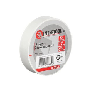 Стрічка ізоляційна, 17 мм * 20 м * 0.15 мм, біла INTERTOOL IT-0053