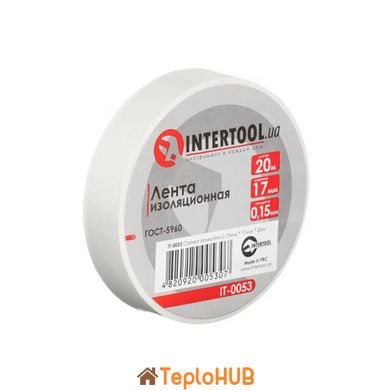 Стрічка ізоляційна, 17 мм * 20 м * 0.15 мм, біла INTERTOOL IT-0053