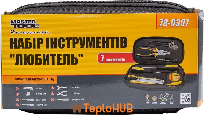 Набор инструмента MASTERTOOL "Любитель" 7 элементов 78-0307