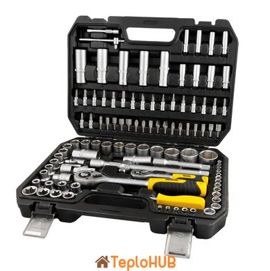 Набір насадок торцевих MASTERTOOL CrV 1/4" і 1/2" тріскачка 72Т 108 шт кейс 78-5108