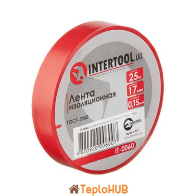 Лента изоляционная, 17 мм * 25 м * 0.15 мм, красная INTERTOOL IT-0060