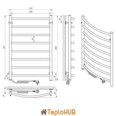 Полотенцесушитель черный ERAFLYME EF Classic 8 L