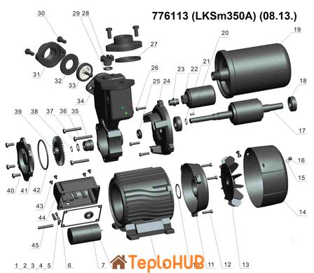 Станция 0.35кВт Hmax 35м Qmax 40л/мин (вихревой насос) 1л LEO LKSm350A (776113)