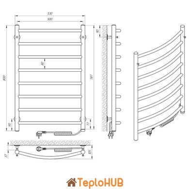 Рушникосушка чорна ERAFLYME EF Classic 8 R