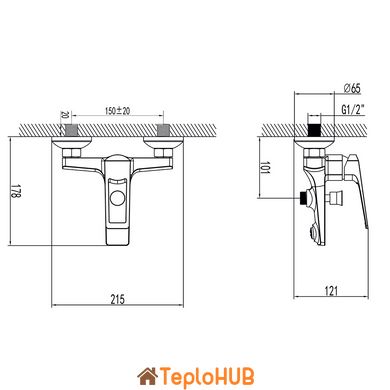 Смеситель BOLSENA Ø35 для ванны литой CORSO CB-1C137C (9614200)