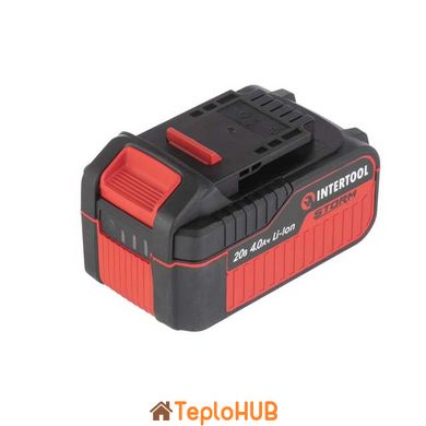 Акумулятор 20 В, Li-ion, 4.0 Аг, індикатор рівня заряду INTERTOOL WT-0341