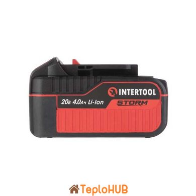 Акумулятор 20 В, Li-ion, 4.0 Аг, індикатор рівня заряду INTERTOOL WT-0341