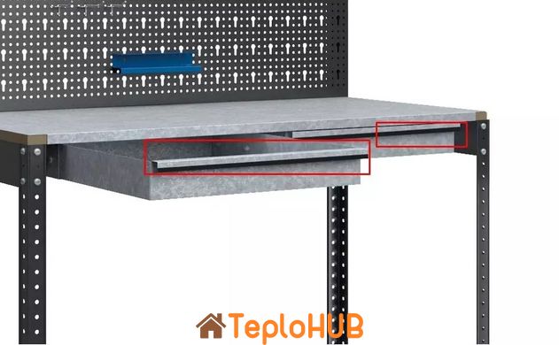 Верстак Меткас 1500x1000x500 мм, 220 кг/полка, металический, крашеный (VRC150151005014A)