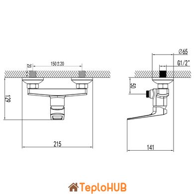 Змішувач BOLSENA Ø35 для душа CORSO 9614300 (CB-1D137C)