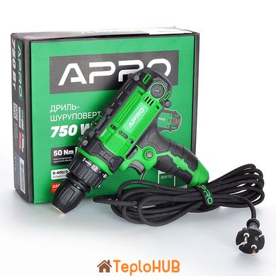 Дриль-шуруповерт мережевий APRO D750C (899152)