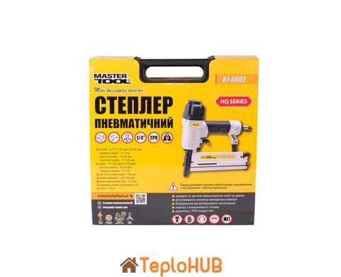 Степлер пневматичний MASTERTOOL 2-в-1 скоба тип 90 5,7х1х1,25 мм 16-40 мм/цвях тип 18GA 1х1,25 мм 10-50 мм 4,0 - 7,0 Вar в кейсі 81-6002