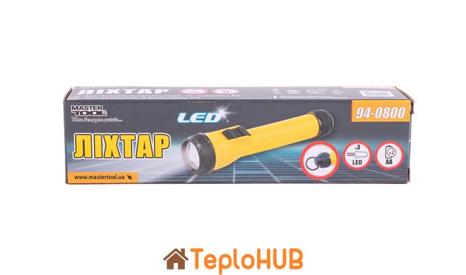 Ліхтар MASTERTOOL 154х35 мм 3xLED 2xAA 94-0800