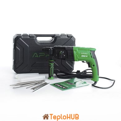 Перфоратор прямой APRO 850H 2,8 Дж, 850В, SDS+, кейс (896212)