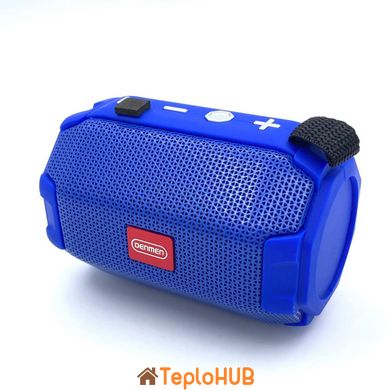 Портативна Bluetooth колонка DENMEN DR07 Blue, Micro-SD card, USB, Радіо, LED ліхтар