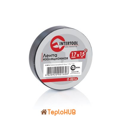 Стрічка ізоляційна, 17 мм * 15 мм * 0.15 мм, чорна INTERTOOL IT-0016