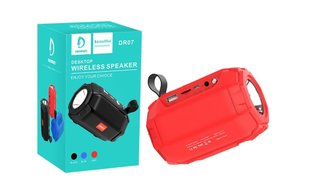 Портативна Bluetooth колонка DENMEN DR07 Red Micro-SD card, USB, Радіо, LED ліхтар